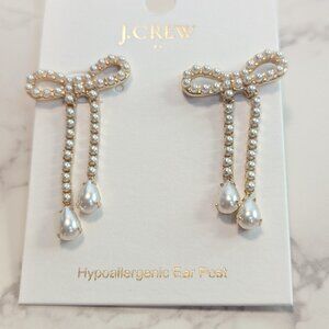 J.Crew Factory Pearl Bow Earrings